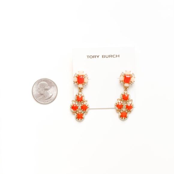 Tory burch elegant floral statement earrings - Picture 2 of 4
